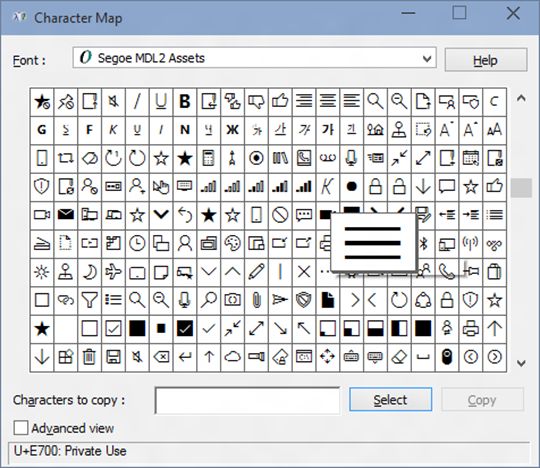 Map special characte